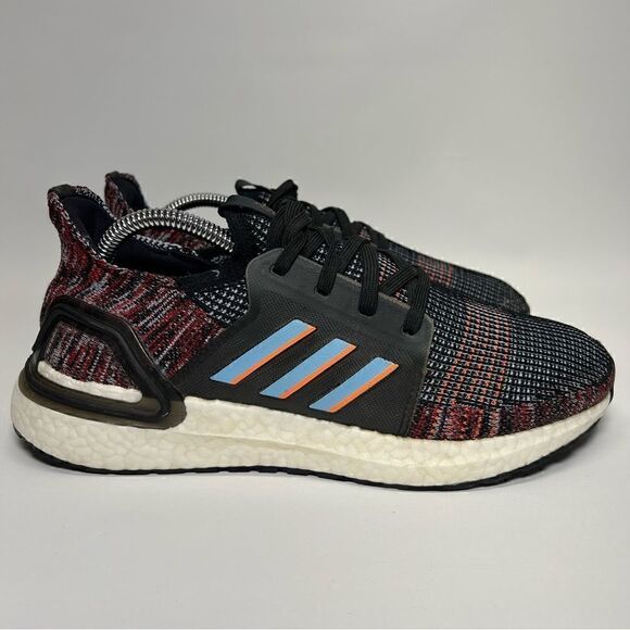 Adidas Ultraboost 19 Mens Running Shoes Core Black‎ Glow Blue Coral 7 EF0930 main image 6